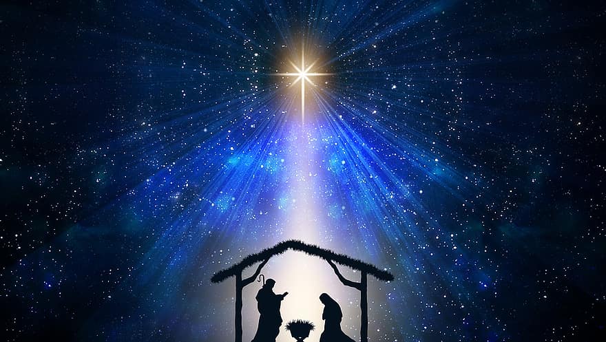 Jeesus, Kristus, Jumala, pyhä, henki, syntymä, joulu, tähti, Bethlehem, kirkko, taivas