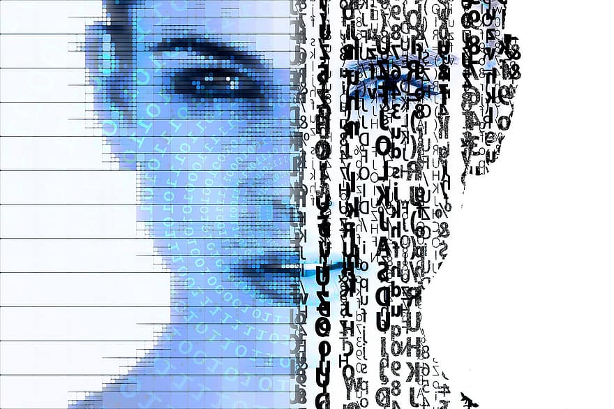 digitalisering, omvandling, digital, Byta, data, dator, företag, teknologi, person, kvinna, ansikte