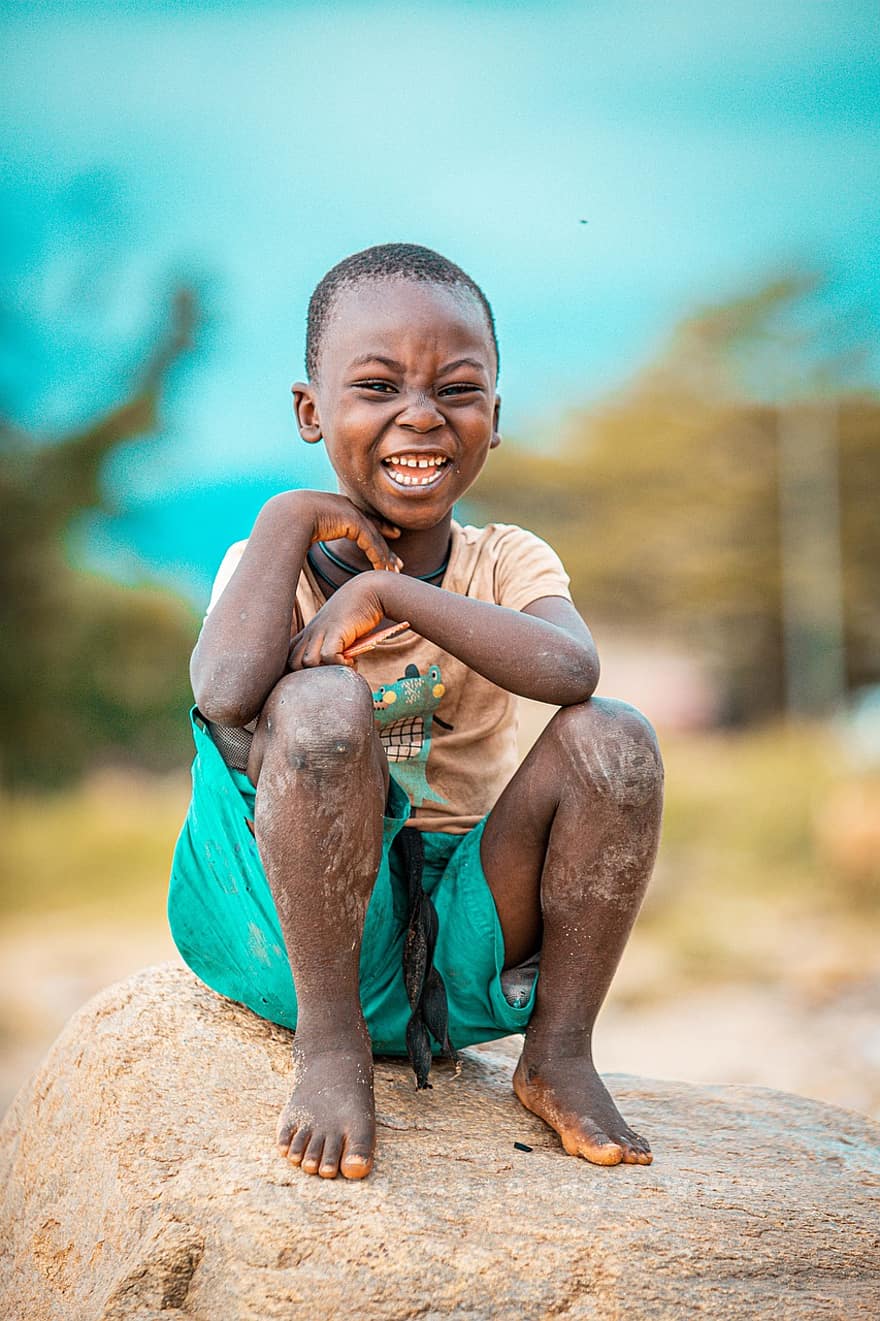 dítě, africké dítě, šťastný, bujumbura, burundi, Afrika, venku, portrét, usmívající se, štěstí, africké národnosti