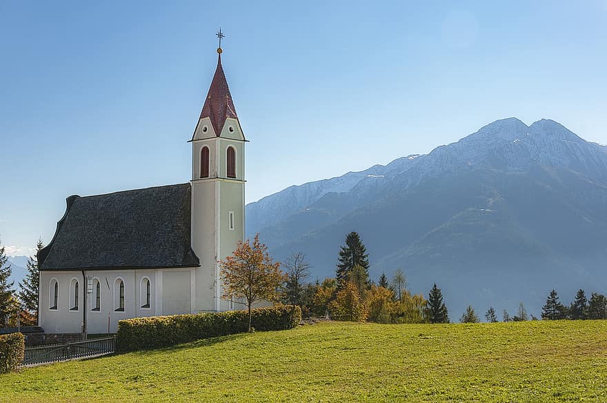 baznīca, reliģiju, alpi, ainavu, kalni, tirols, Austrijā