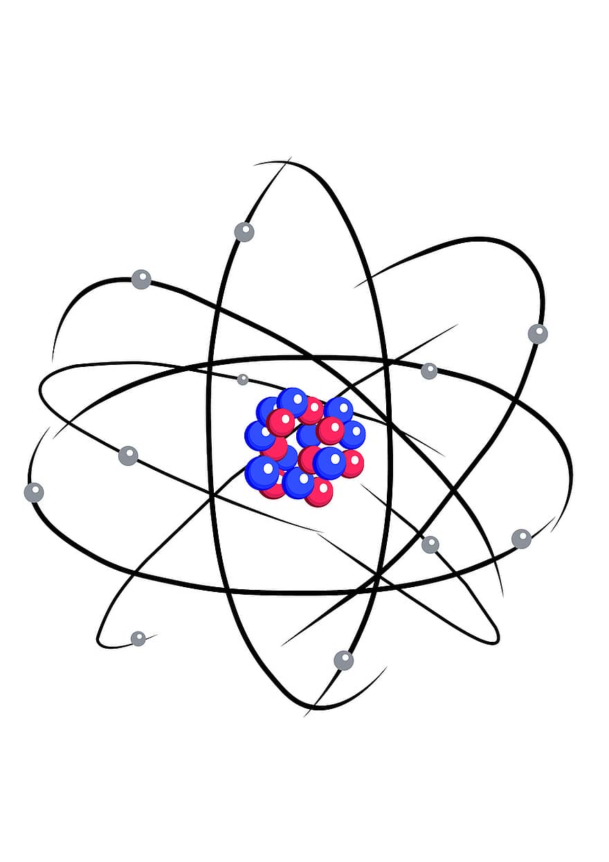 atomi, tiede, symboli, molekyyli, kemia, atomi-, ydinaseiden, energia, Neutroni, elementti