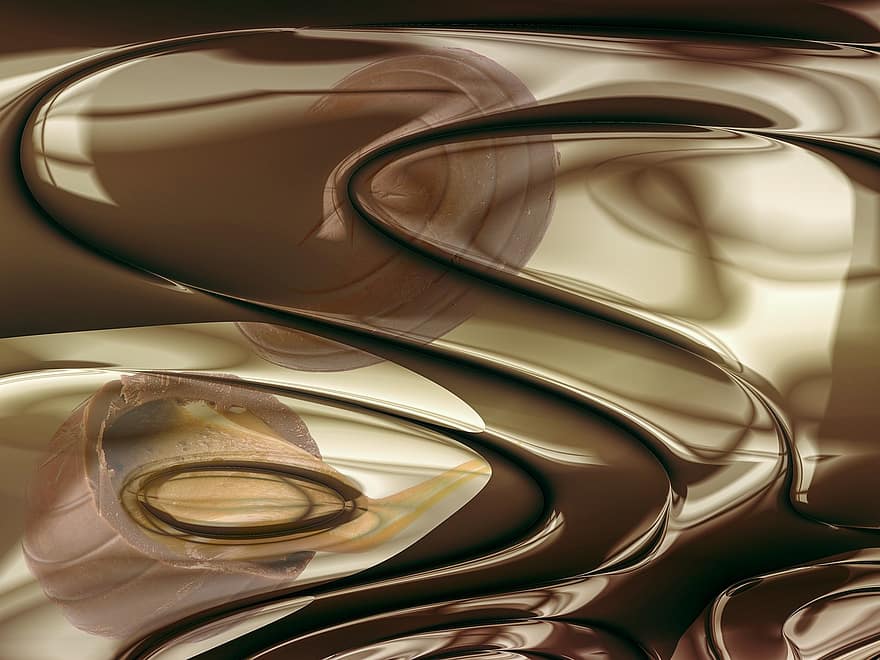 фрактальне мистецтво, фон, шоколад, солодкий, коричневий
