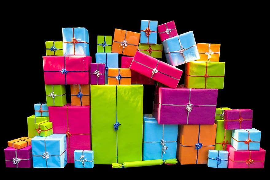 jul, ge, paket, glädje, överraskning, packade, gåva, tillverkad, juldekoration, jultid, önskelista