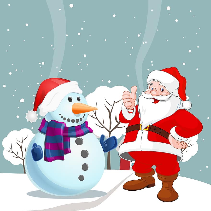 Père Noël, iceman, joyeux Noël, hiver, il neige