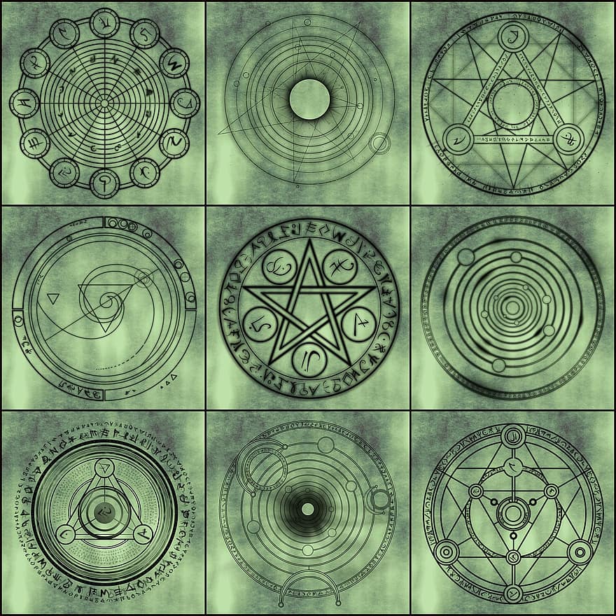 Pattern, Abstract, Wallpaper, Retro, Decoration, Collage, Magic, Alchemy, Esoteric, Hermetic, Wizard
