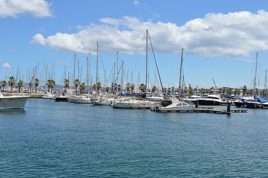 яхта, залив, езеро, кей, порт, лодки, вода, природа, Гибралтар, Испания, плавателен съд