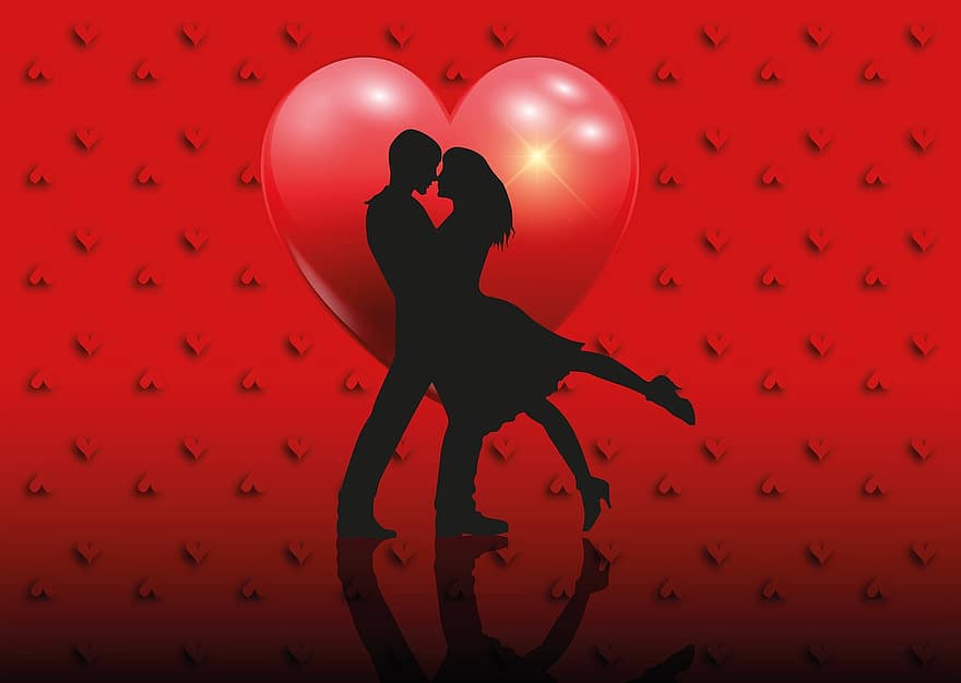 kærlighed, hjerte, elskere, sammen, Valentins Dag, baggrund, romantik, held, rød, kort, lykønskningskort