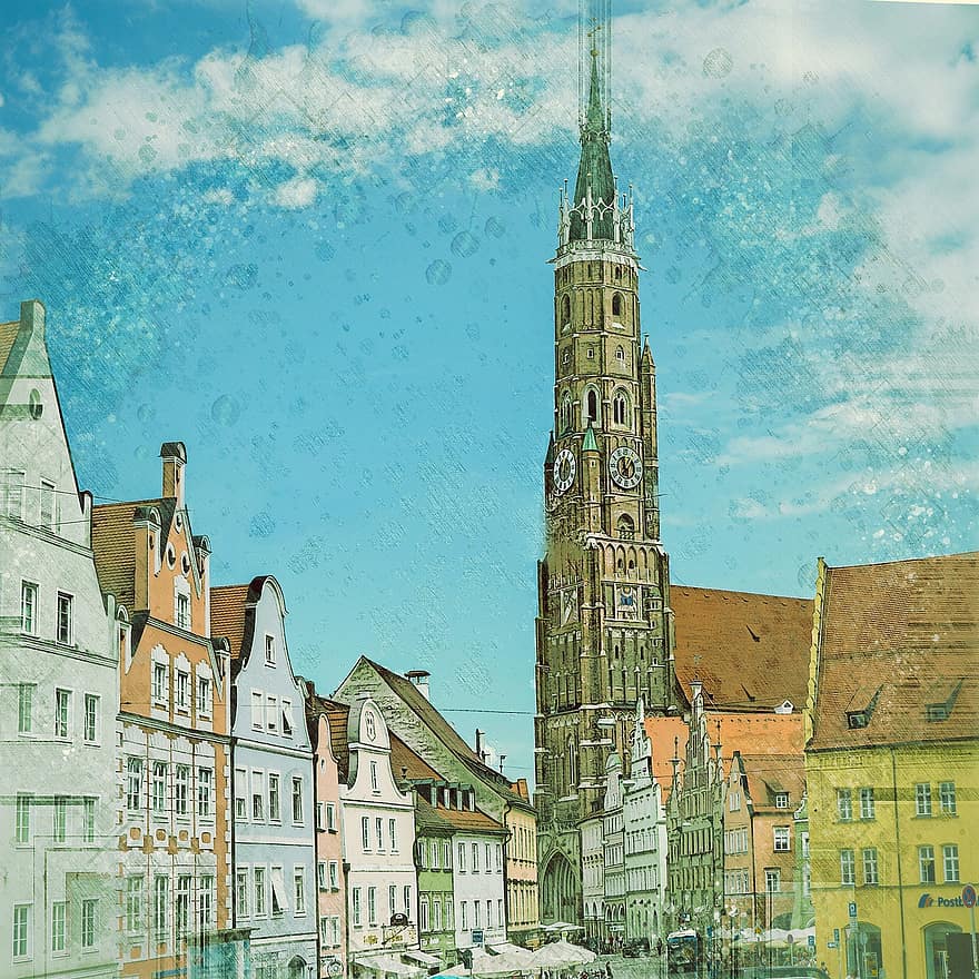 Iglesia, centro historico, ciudad, viaje, turismo, Europa, histórico, centro de la ciudad, Alemania