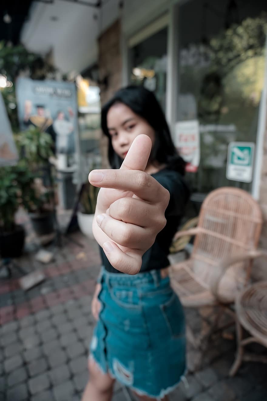 Finger Heart, Girl, Teenager, Hand Gesture, Closeup, Style, Casual, Teen, Woman, Young, Female