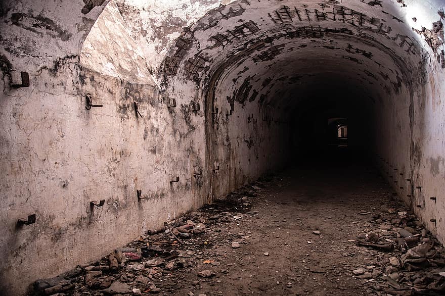 tunnel, fort, underjordisk, arkitektur, historie