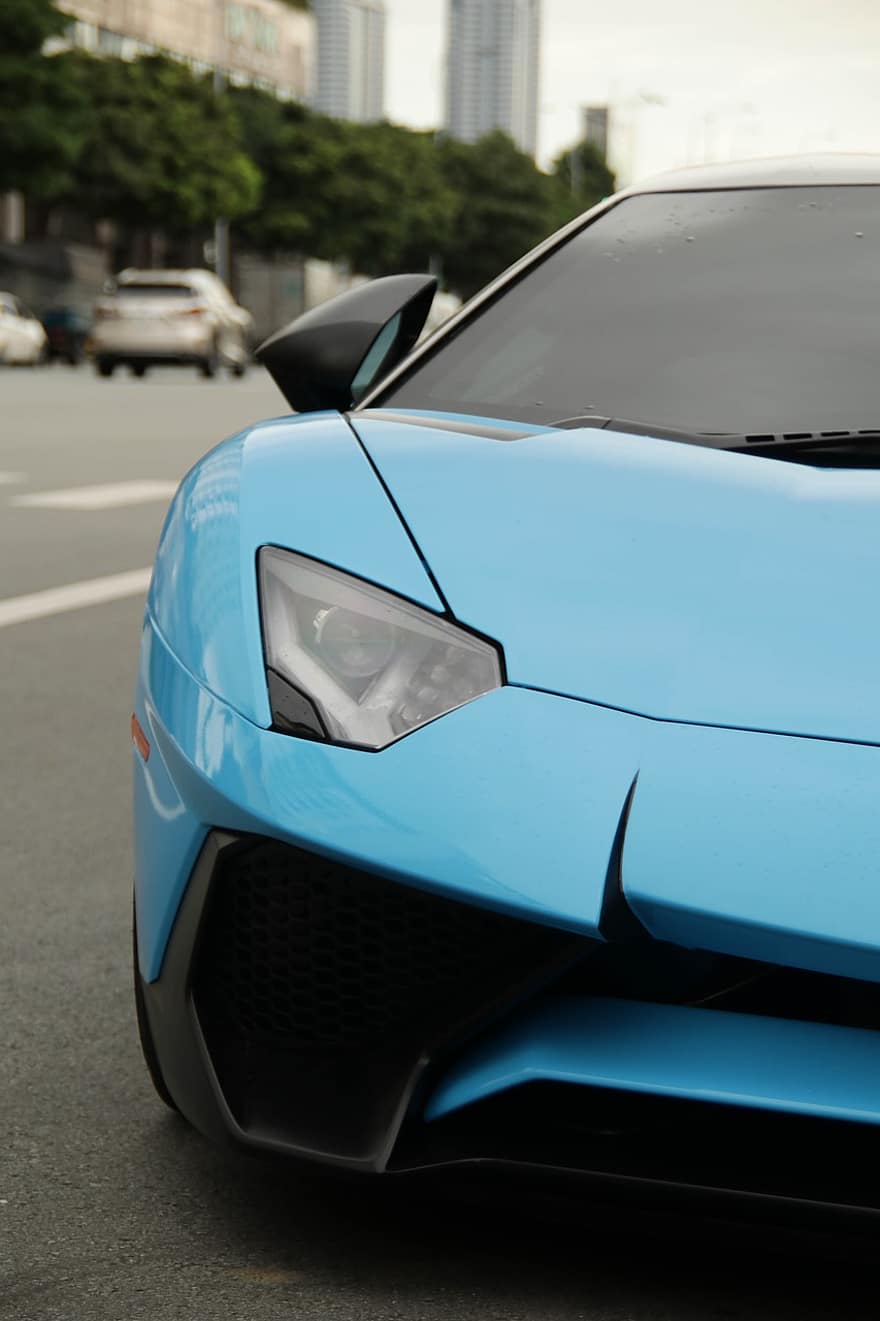 Lamborghini, รถ, ไฟหน้า, ถนน, รถสปอร์ต, รถหรู, รถเร็ว, พาหนะ, รถยนต์, supercar, lamborghini aventador sv