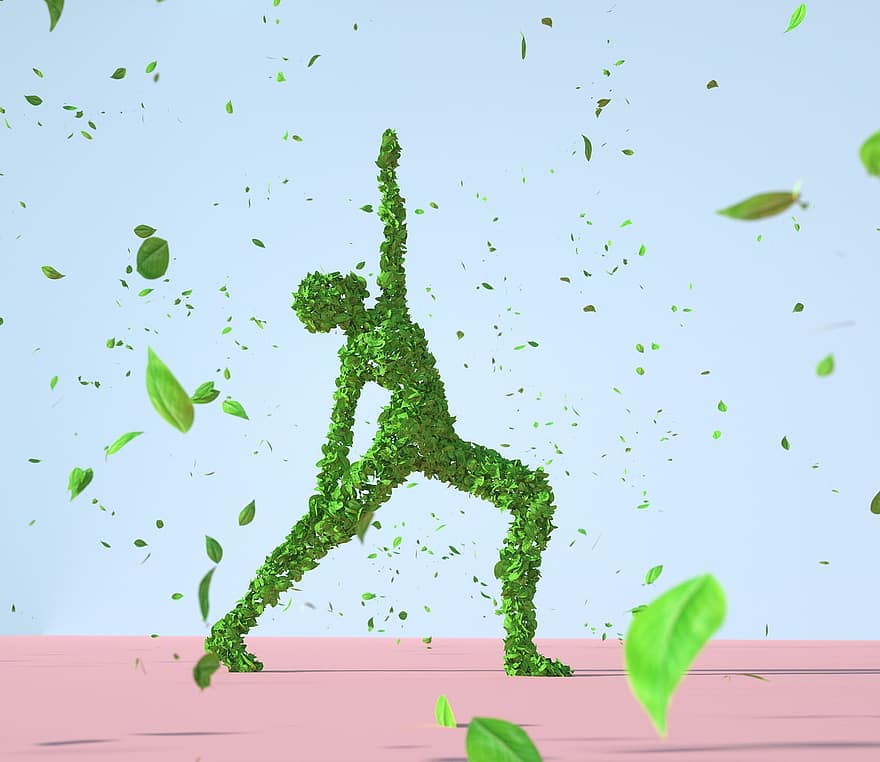 листя, людини, стійкість, малюнок, танцювати, поза, природи, навколишнє середовище, екологія, зелень, 3D візуалізації