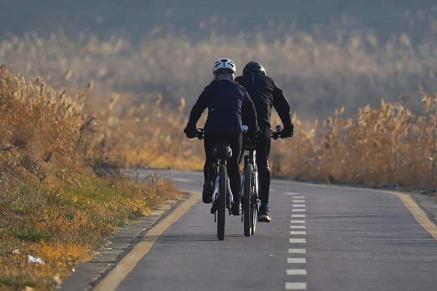 велосипедисти, пътека, път, езда, велосипед, спорт, дейности, аеробен