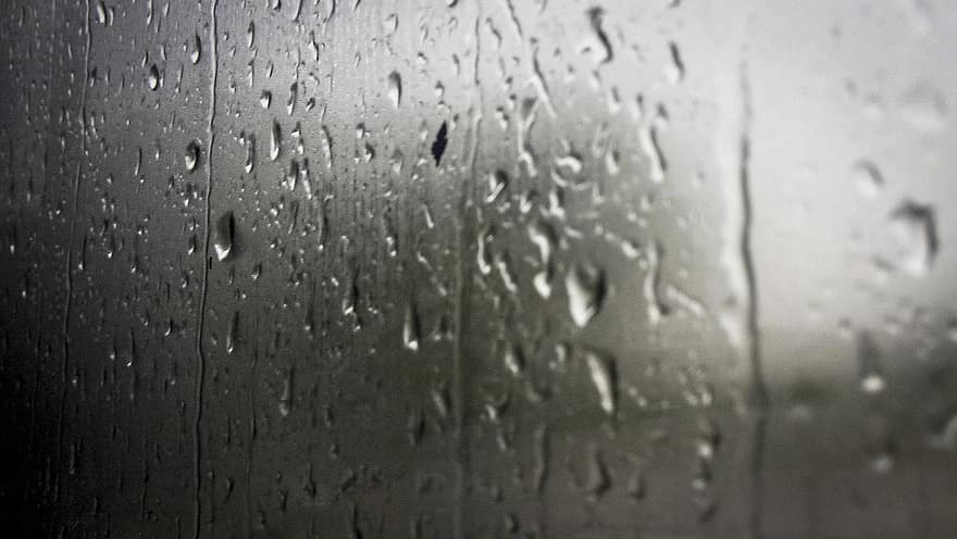 น้ำ, เม็ดฝน, กระจก, เบลอ
