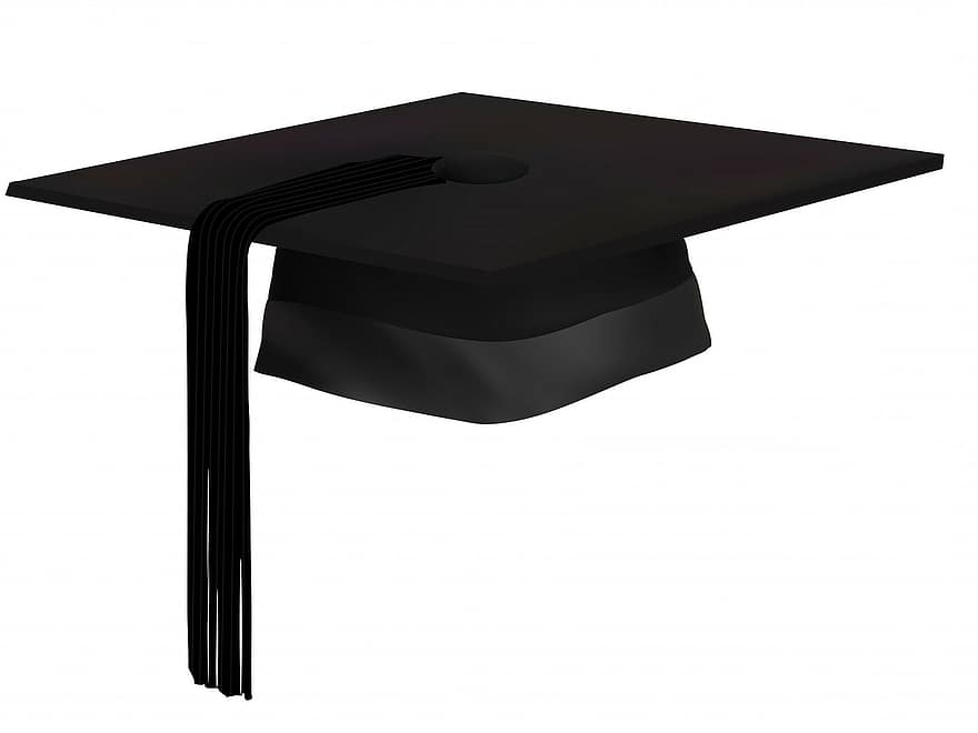 мінометна дошка, випускник, випускники, градація, капелюх, шапка, чорний, пензлик, мистецтво, ізольовані