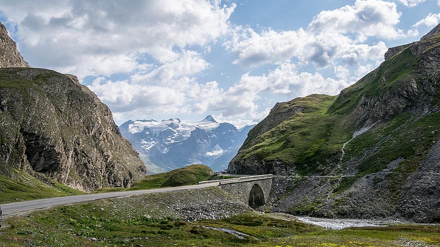 jembatan, gunung, puncak, alpine, pegunungan Alpen, alam, pemandangan