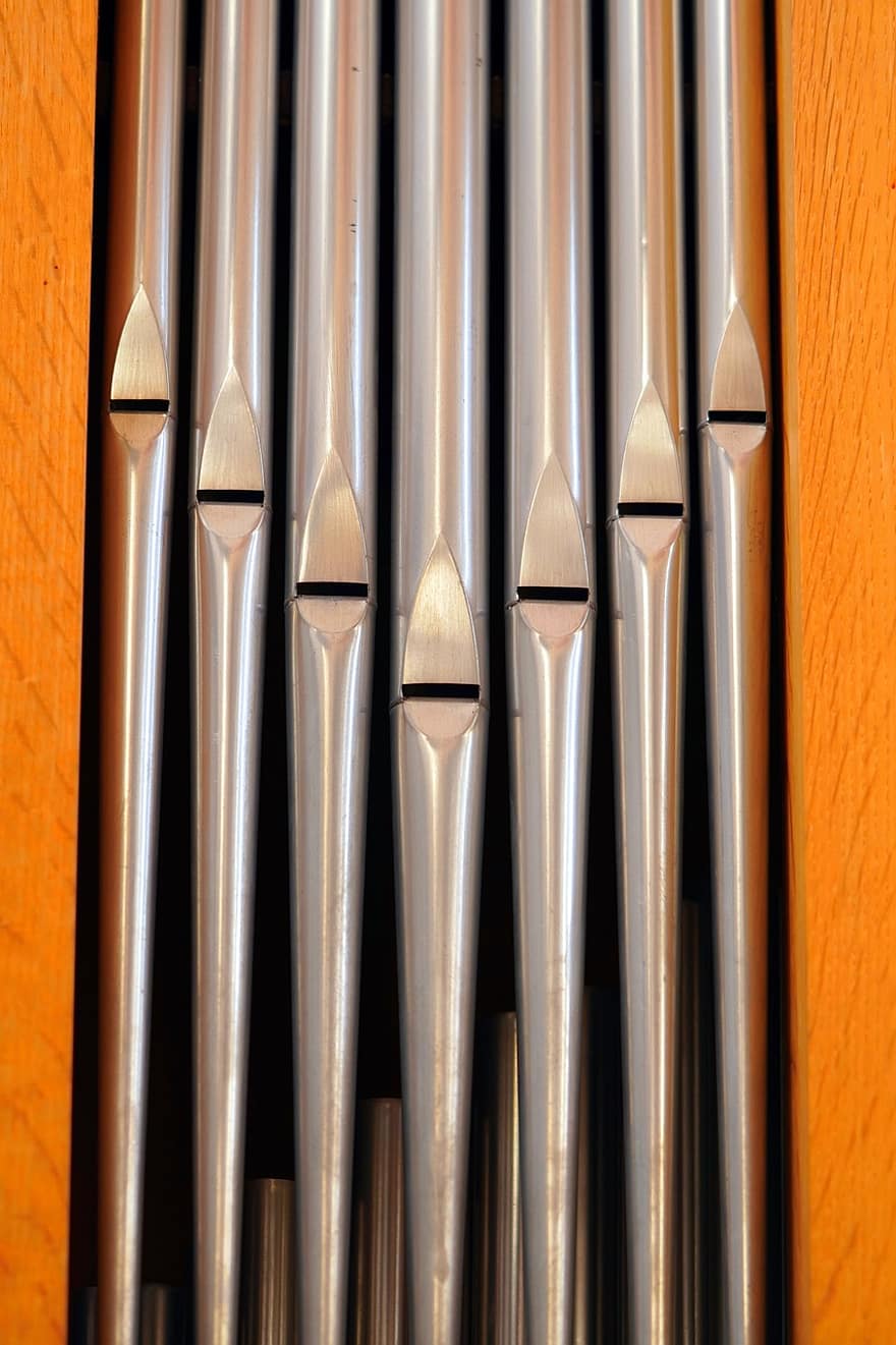 tubos de órgão, órgão, instrumento, música, órgão da igreja, música da igreja