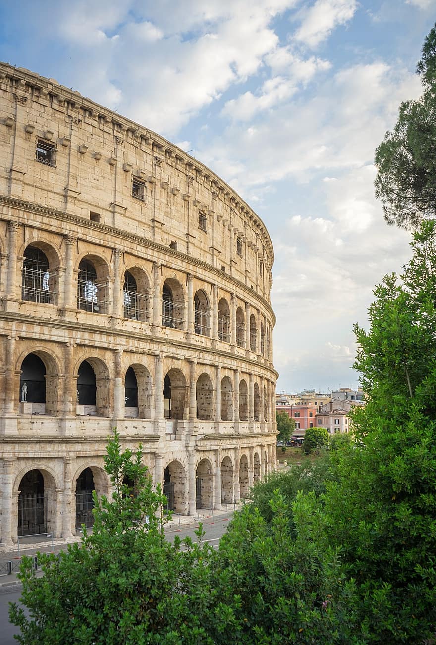 Rome, Italy, Colosseum, Historical Landmark, City, Tourism, Roman Architecture, Landmark, Arena, famous place, architecture