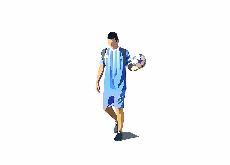 estilo, fútbol, azul