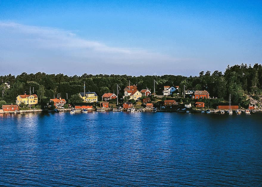 wyspa, Finlandia, wioska rybacka, miasto, port, wioska