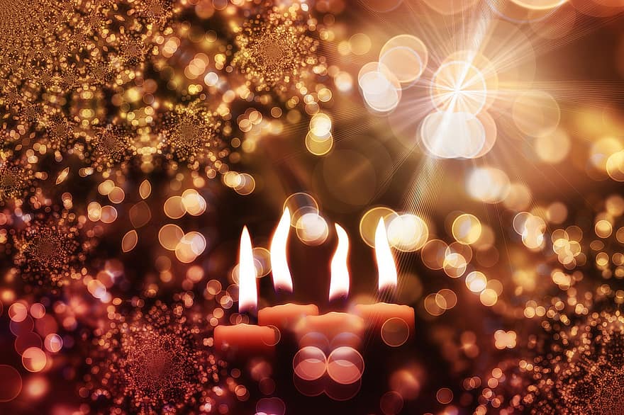 Candles, Candlelight, Bokeh, Background, Christmas