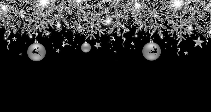 gümüş, dekorasyon, Noel, Kar taneleri, payetler, çerçeve, afiş, dizayn, tatil