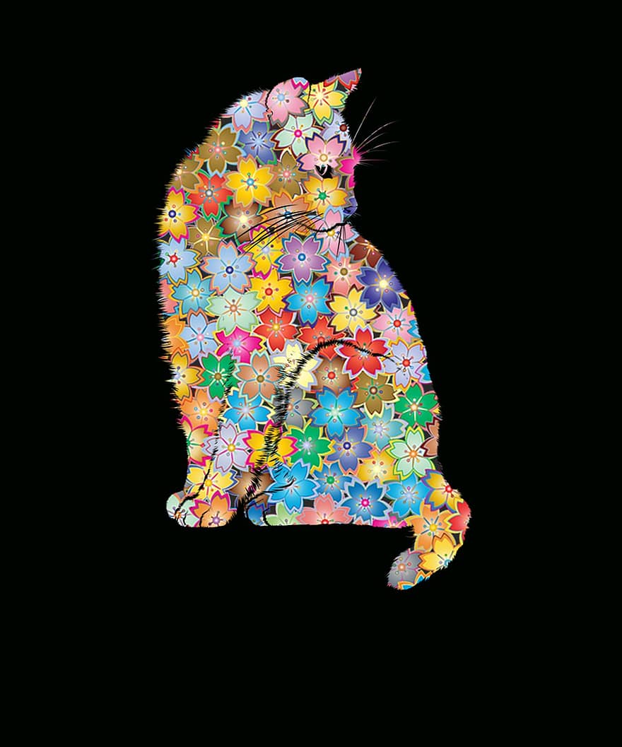 फूलवाला, फूलवाला Ca, फूल बिल्ली, बिल्ली, लाल बिल्ली, गुलाबी बिल्ली, बिल्ली मिरर, 3 डी आकार, कैट स्टॉक, बिल्ली विकी, बिल्ली की छवि