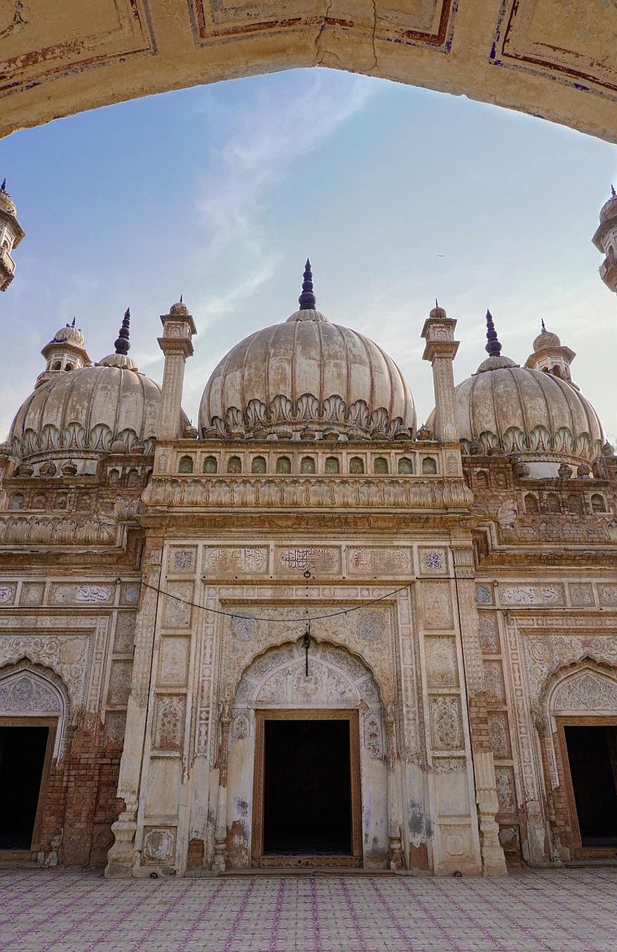 Palacio Sadiq Garh, palacio, mezquita, punto de referencia, histórico, fachada, arquitectura, Pakistán, musulmán, islam
