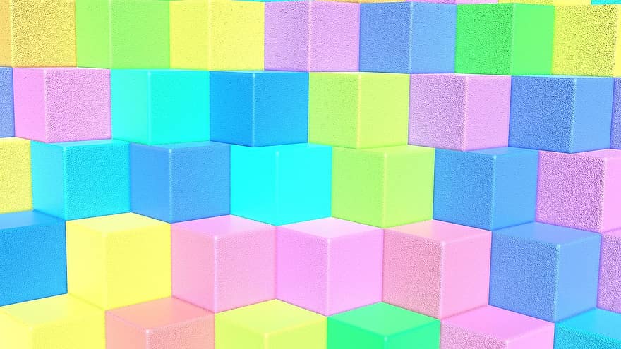 Cube, Colorful, Decoration, Texture, Design, backgrounds, pattern, abstract, multi colored, backdrop, blue