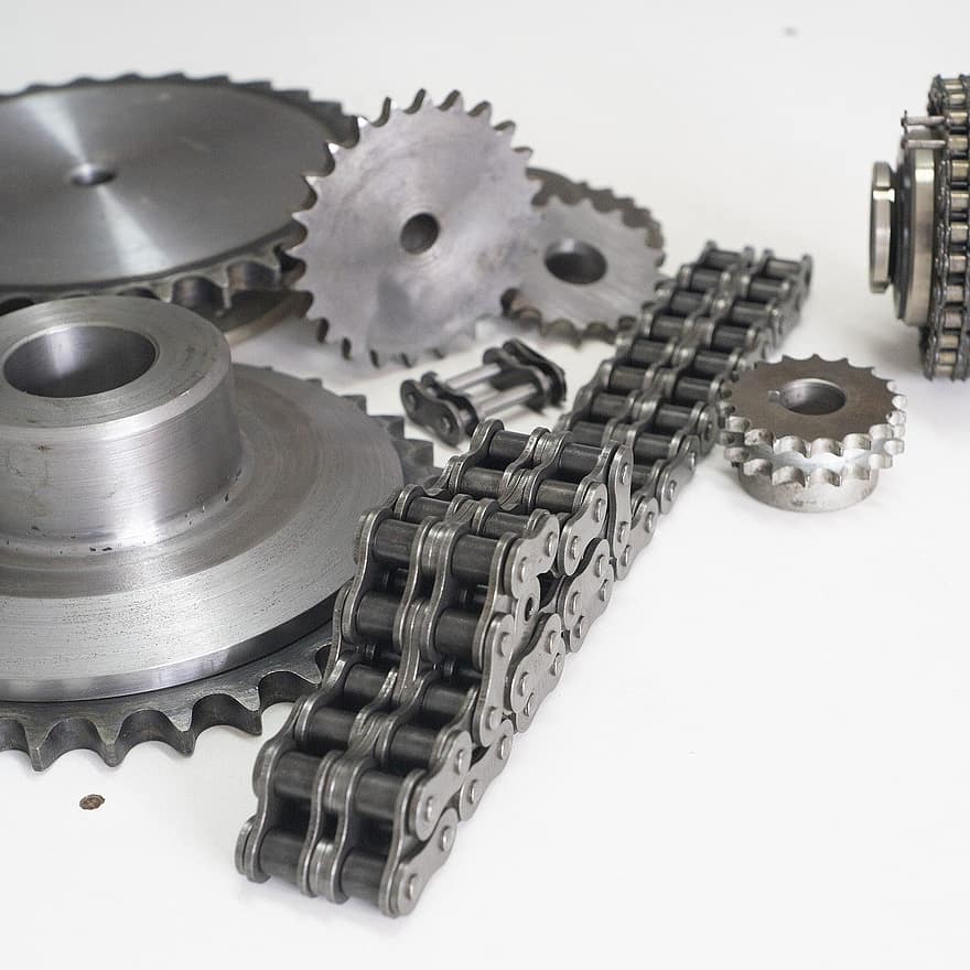 Mechanical, Gears, Chain, Toothed Gear, Engine Chain, Transmission, Transmission Chain, Parts, Metal, Steel, industry