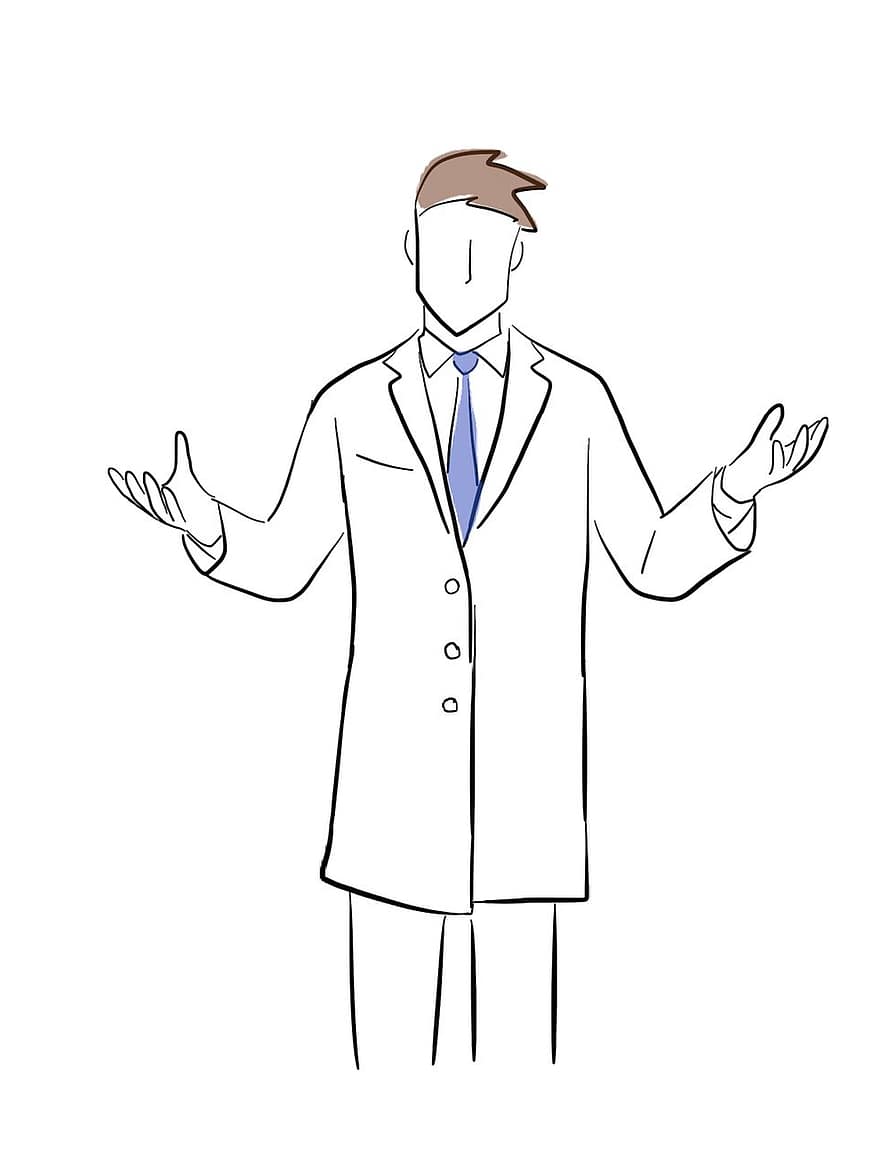 Doctor, Presentation, Professional, White Coat, Scientist, Researcher, Expert, Knowledgeable, Educated, Healthcare, Drawing