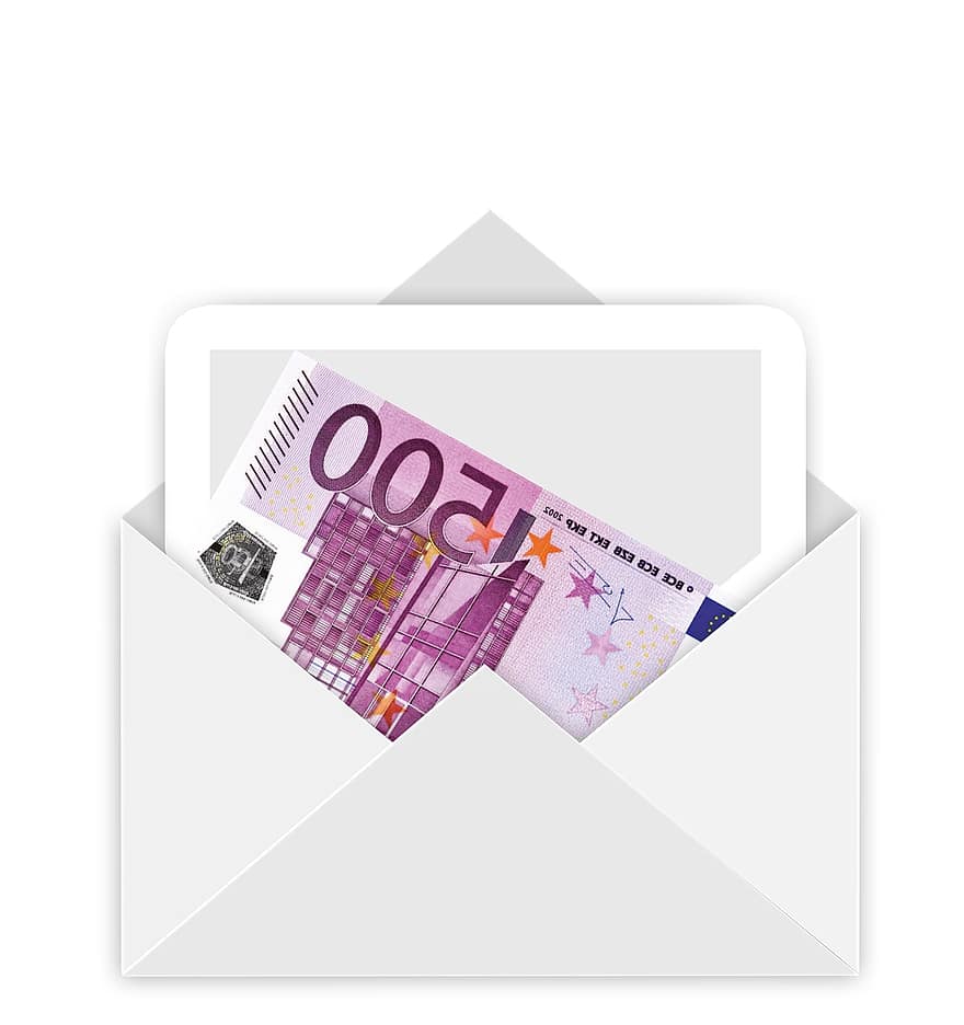 enveloppe, argent, euro, facture, cadeau, Noël, email, poster, personnages, l'Internet, la communication