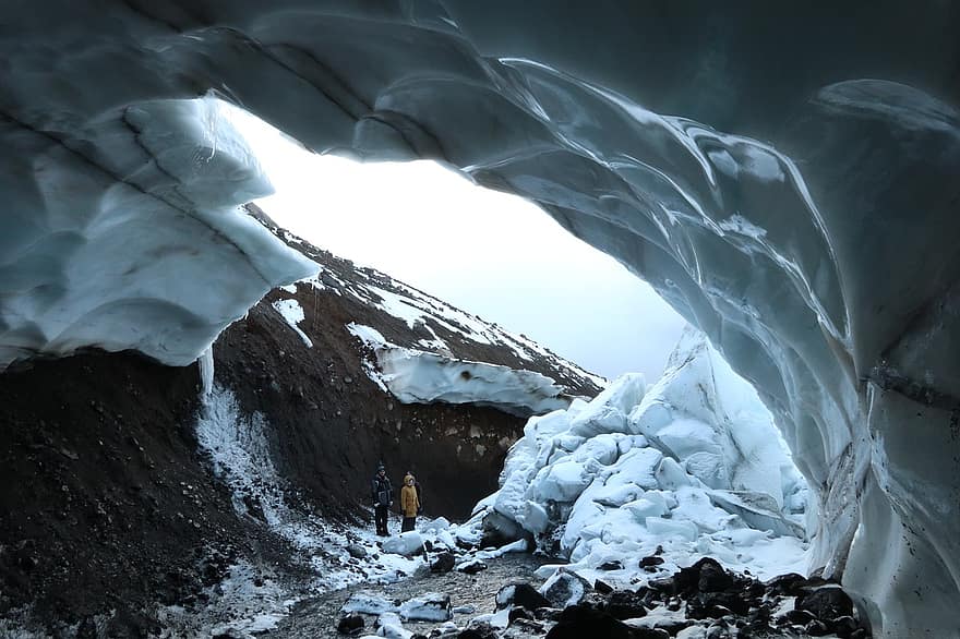 ледник, путешествовать, исследование, пещера, Снежник, арка, Kamchatka