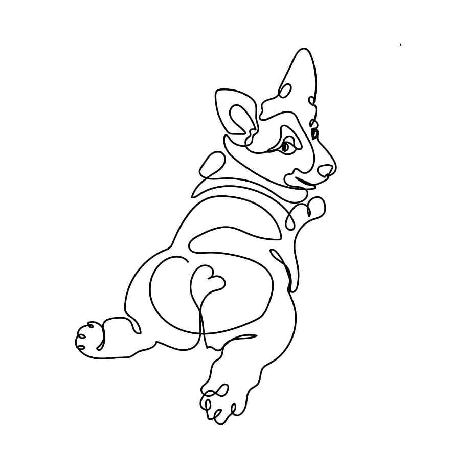 câine, cățeluș, desen liniar, animal de companie, animal, drăguţ, artă, desen, ilustrare, desen animat, vector
