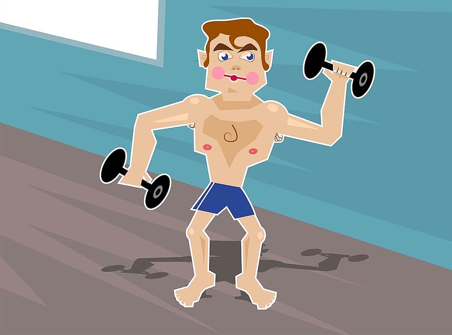 People, Man, Men, Male, Adult, Person, Caucasian, Cartoon, Fit, Fitness, Strong