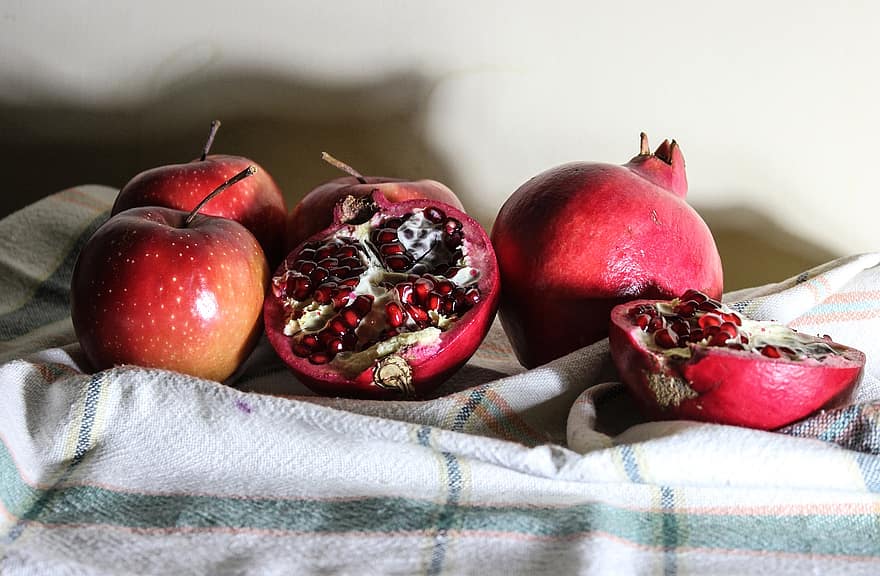 Pomegranates, Fruits, Food, Fresh, Healthy, Ripe, Organic, Sweet, Produce, fruit, freshness