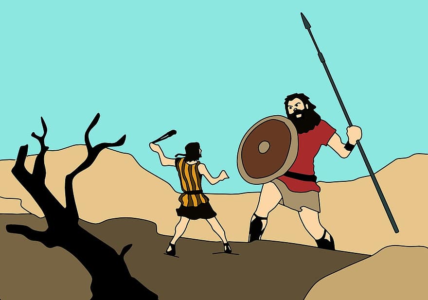 David e Golia, Bibbia, forza