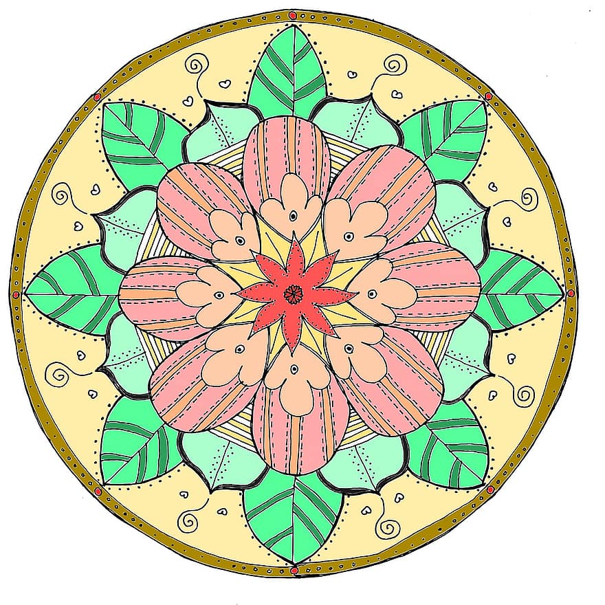 Mandala, Empathie, Blume, inspirierend, künstlerisch, Meditation, ganzheitlich, Balance, Tapete, Zeichnung, Dekoration