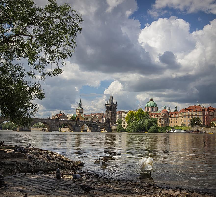 kanalas, Prahoje, kelionė, turizmą, Europa