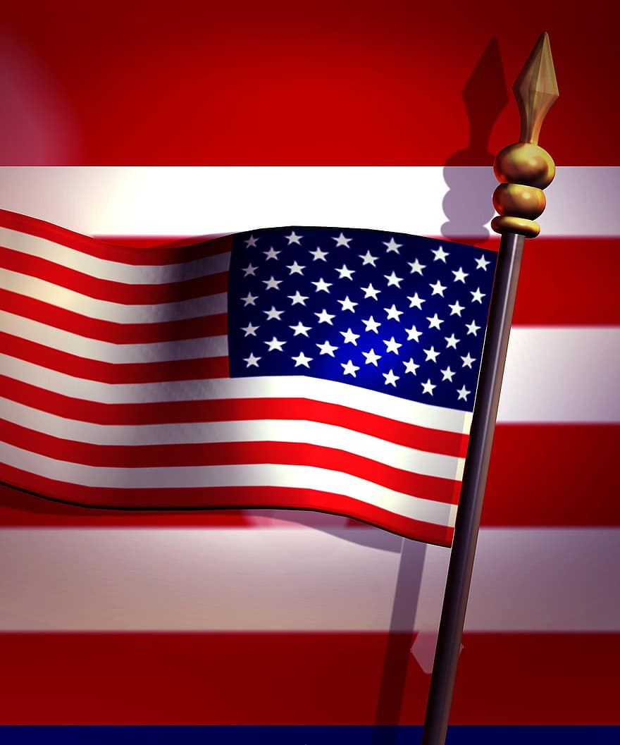 Amerika Serikat, bendera, bintang dan garis, Amerika, patriotik