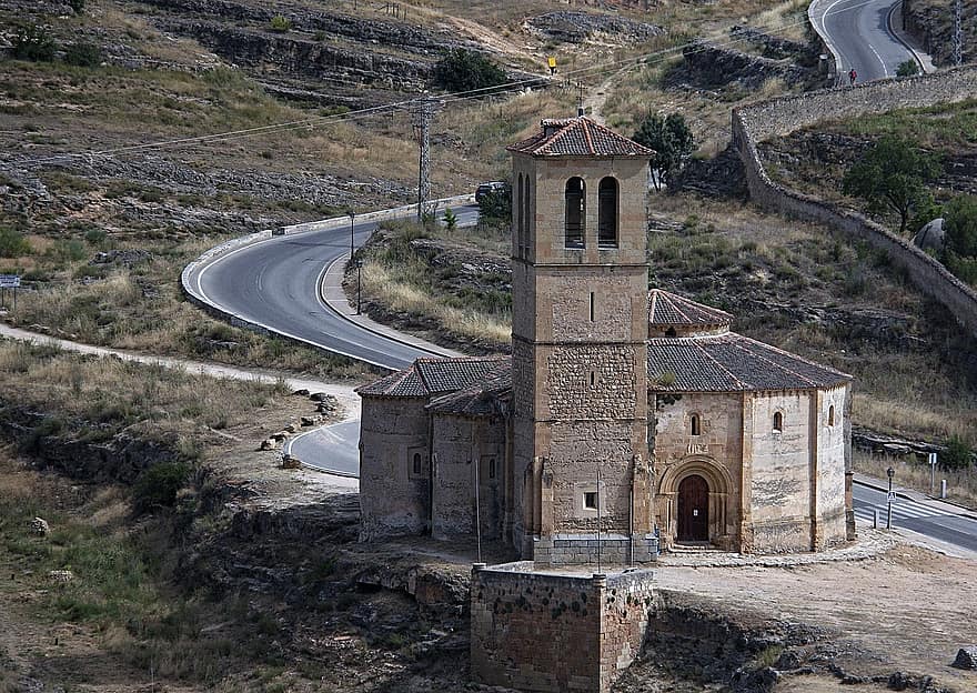 Kostel Iglesia De La Vera Cruz, kostel, památník, segovia, Španělsko, historický, budova, architektura, silnice
