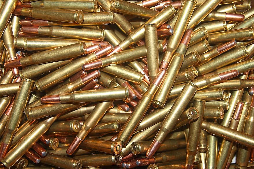 střelivo, 30-06, munice pro dlouhé zbraně, kazety, podlaha, Vést, mosaz, prášek, lov, lovec, voják