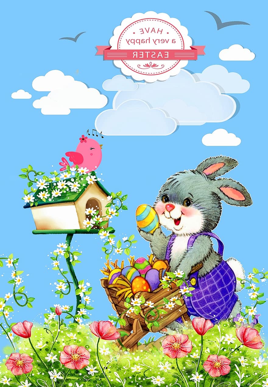 Пасха, Пасхальный заяц, С Пасхой, пасхальная открытка, пасхальные яйца, пасхальный фестиваль, каникулы, праздничные дни, пасхальный подарок, пасхальное приветствие, весна