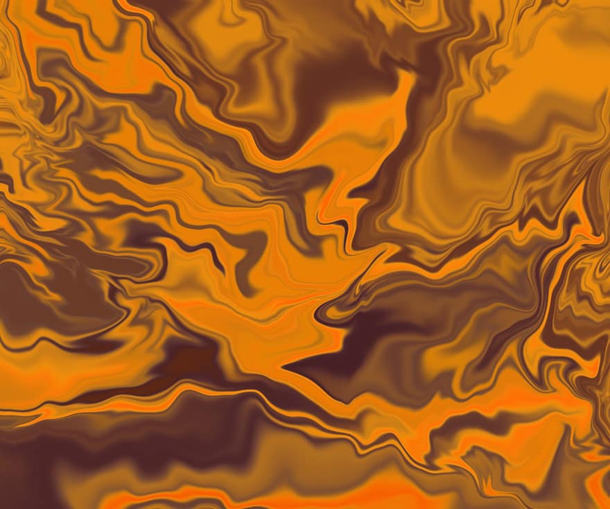 arte abstracto, Arte de derrames de petróleo, Arte de la mancha de aceite, resumen, fondo naranja, bandera, creativo, arte digital