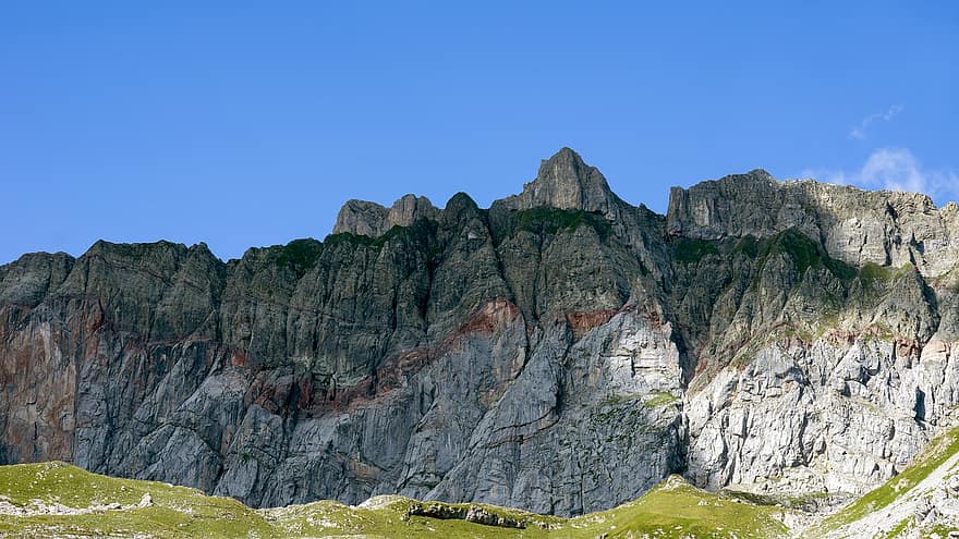 bjerge, spids, rote wand, østrig, Lechtal, rød mur, landskab, natur, topmøde, stenet, Lechquellen-bjergene