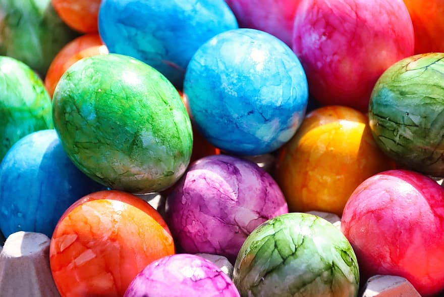 многоцветный, цветной, разнообразие, Пасха, охота на яйца, пасхальные яйца, белок, холестерин, яйцо, разноцветный, украшение