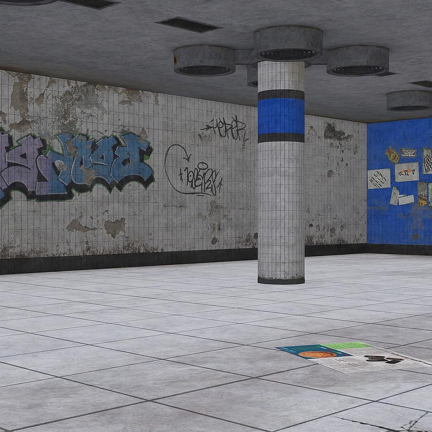 imagen de fondo, estación de metro, subterráneo, composición, visualización, 3d, Visualización en 3d, representación, hacer, diseño, Concepto 3d