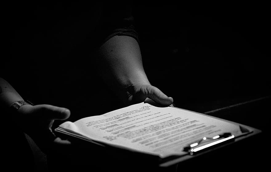 Clipboard, Document, Work, Office, Note, File, Paper, Workplace, Black-and-white