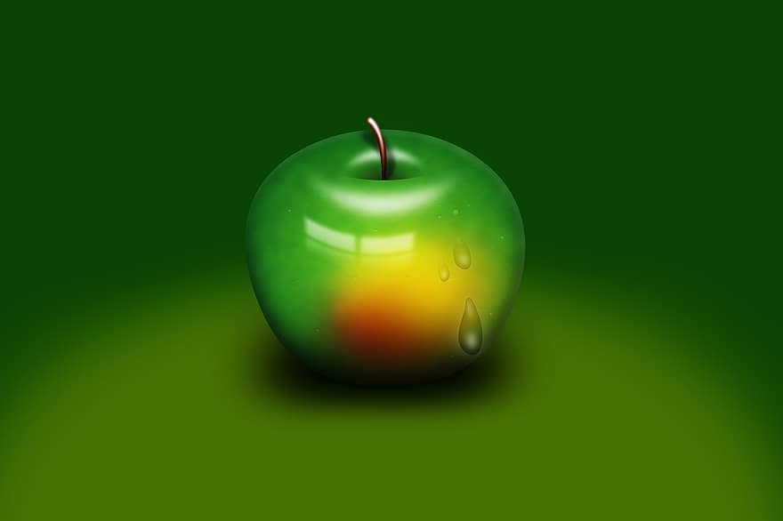 μήλο, καρπός, γλυκός, νόστιμο, υγιής, πράσινο μήλο, φρέσκο, kernobst gewaechs
