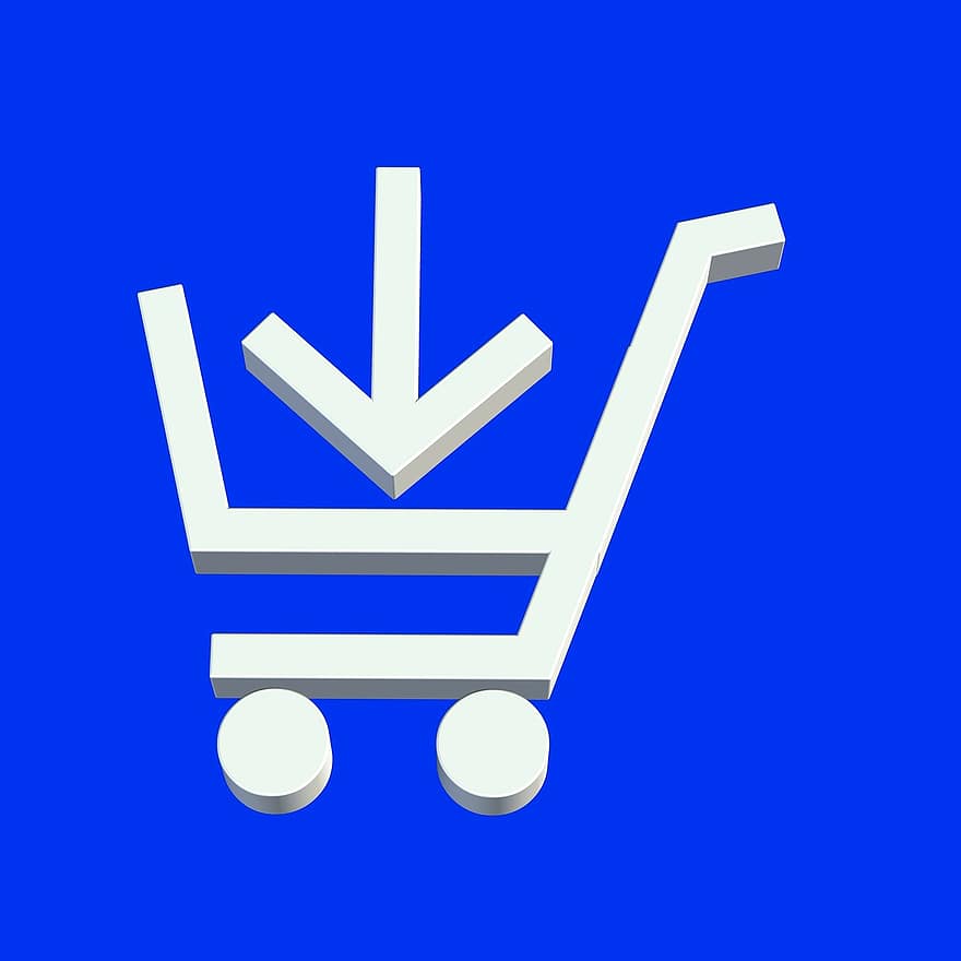 ショッピングカート、商業の、購入、ショッピング、シンボル、アイコン、形、タイル、特性、インジケータ、特徴